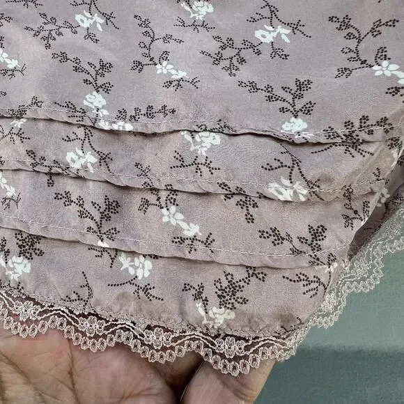 Tommy Hilfiger Women's Y2K Babydoll Tank Top Size 24 Floral Pattern Silk 90s - Picture 8 of 12